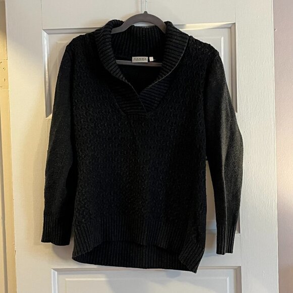 CANDA shawl collar sweater charcoal large - Picture 1 of 7